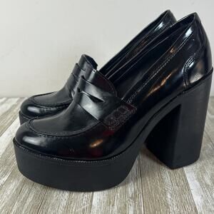 Steve Madden Y2K Shoes Chunky Heel Platform Penny Loafer Women's 8 Juniper